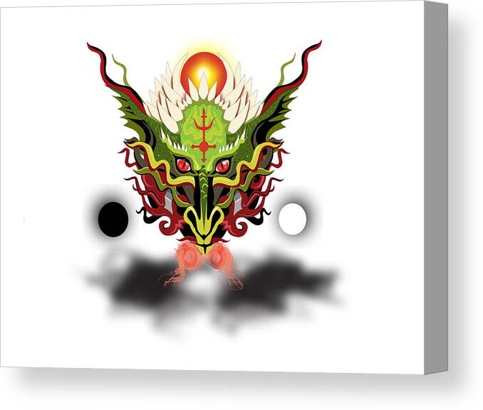 Dragon Canvas Print featuring the digital art Antimony by Jessy Chaidez