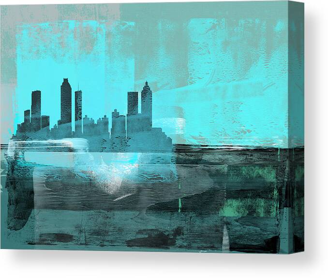 Atlanta Canvas Print featuring the mixed media Atlanta Abstract Skyline II by Naxart Studio
