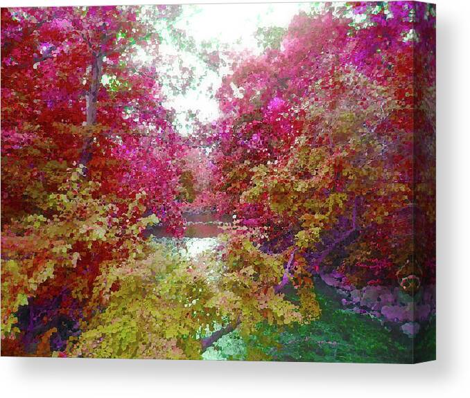 Autumn Canvas Print featuring the digital art Autumn In New York by Ann Johndro-Collins