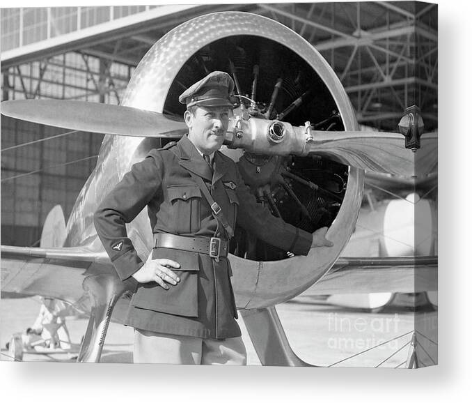 People Canvas Print featuring the photograph Aviator Roscoe Turner Posing by Bettmann
