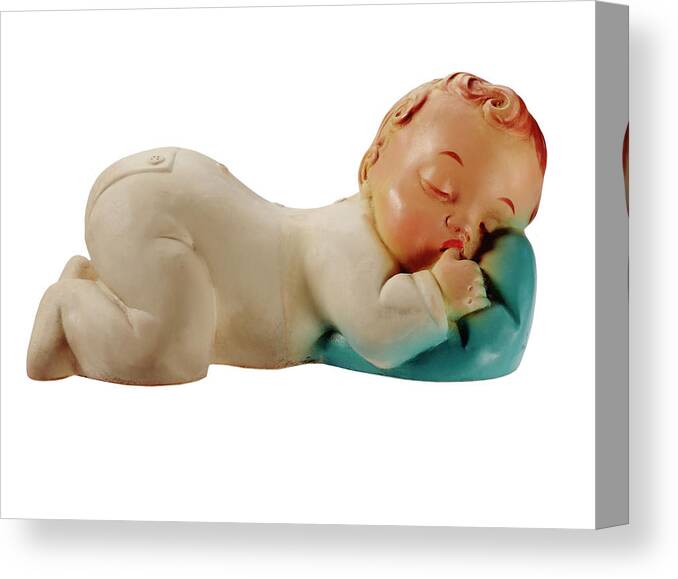 Asleep Canvas Print featuring the drawing Baby Doll Sleeping by CSA Images