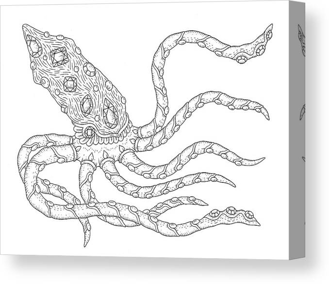 Bc Giant Squid Canvas Print featuring the digital art Bc Giant Squid by Filippo Cardu