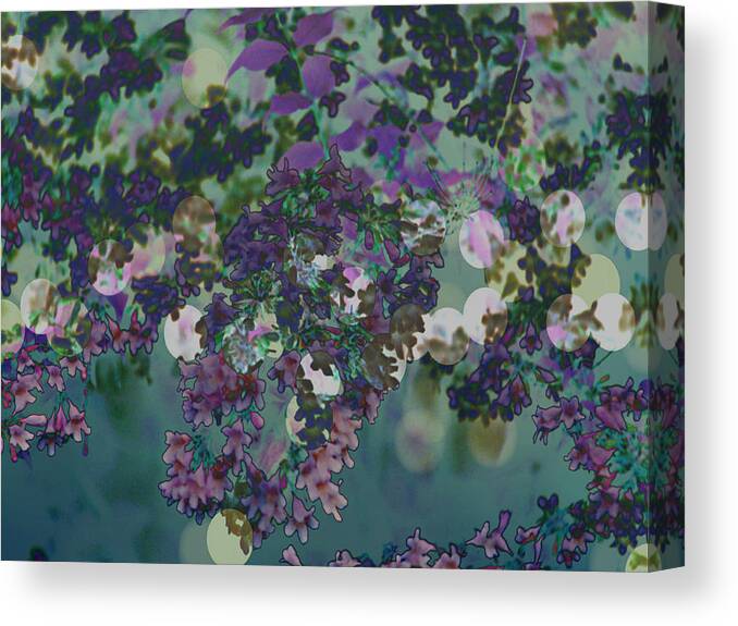 Beauty Bush Canvas Print featuring the photograph Beauty Bush Purple Abstract by Mike McBrayer