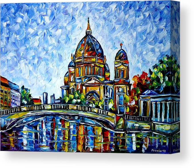 Church Painting Canvas Print featuring the painting Berlin Cathedral by Mirek Kuzniar