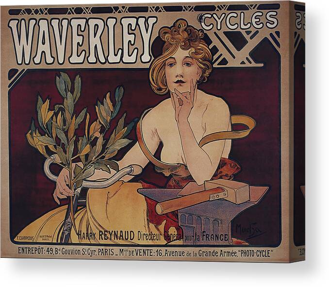 Vintage Bicycle Canvas Print featuring the Bike 08 by Vintage Apple Collection