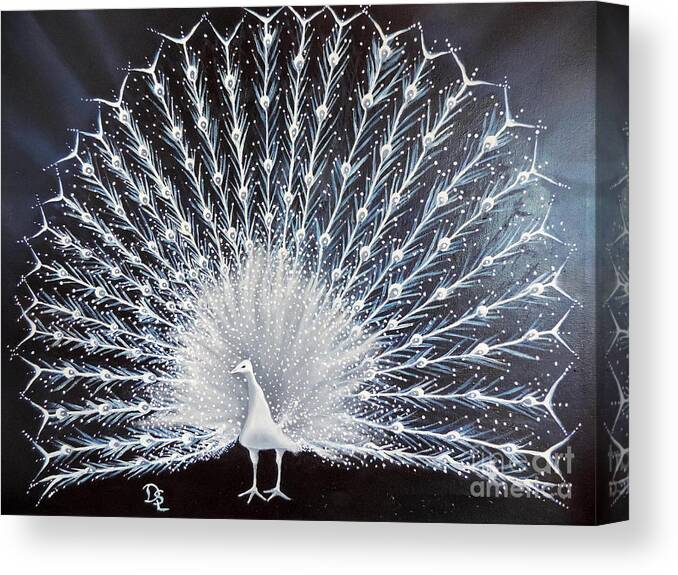 Blues Canvas Print featuring the painting Bird of Eden by Dianna Lewis