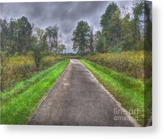 Trail Canvas Print featuring the photograph Blacklick Woods Pathway by Jeremy Lankford