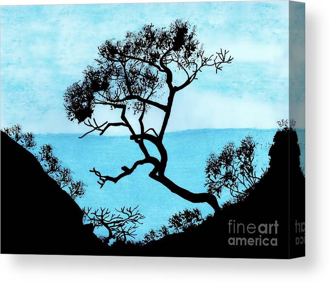 Twilight Canvas Print featuring the drawing Blue Mountain by D Hackett