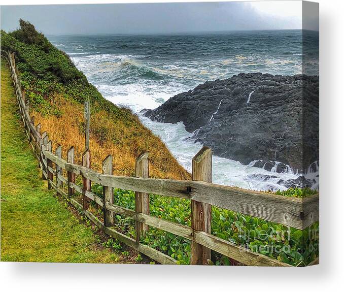 Photography Canvas Print featuring the painting Boiler Bay by Jeanette French