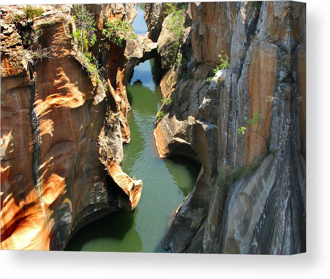 Tranquility Canvas Print featuring the photograph Bourkes Luck Potholes, Blyde River by Sandra Leidholdt