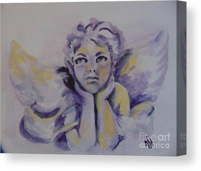 Angel Canvas Print featuring the painting Bradyn's Angel by Saundra Johnson