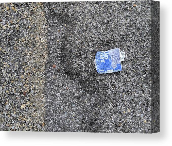 Budlitter Canvas Print featuring the photograph #BudLitter and Two Types of Asphalt Aggregate by Jeremy Butler