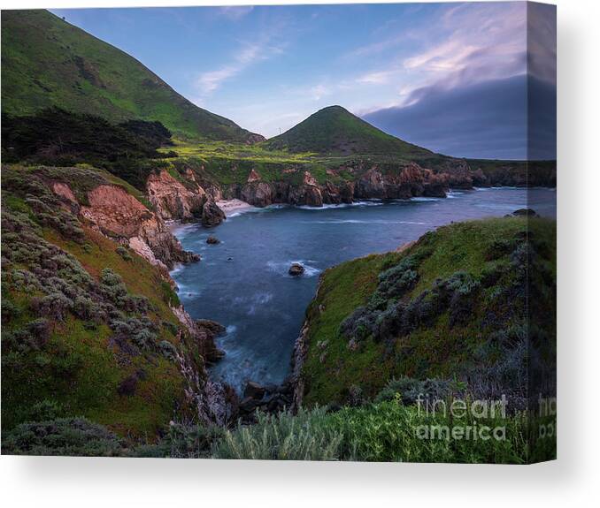 Big Sur Canvas Print featuring the photograph California Coastal Inlet Spring by Mike Reid