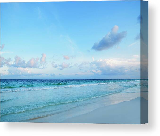 Scenics Canvas Print featuring the photograph Caribbean Sea At Sunset by Thomas Barwick