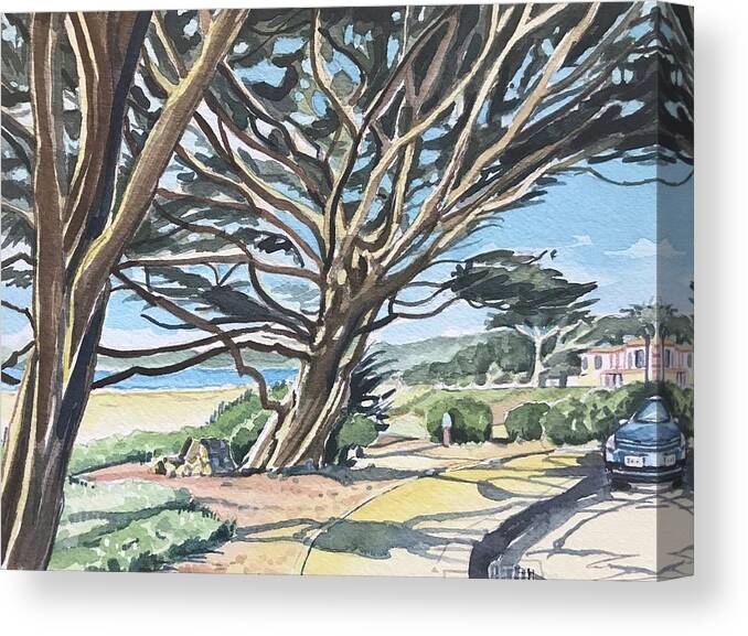 Carmel Canvas Print featuring the painting Carmel by the Sea. by Luisa Millicent