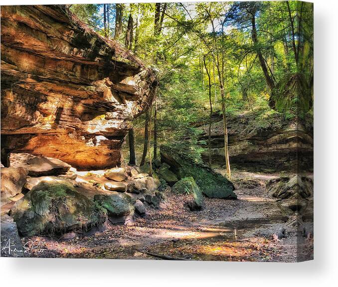Turkey Run Canvas Print featuring the photograph Carved Passage by Andrea Platt