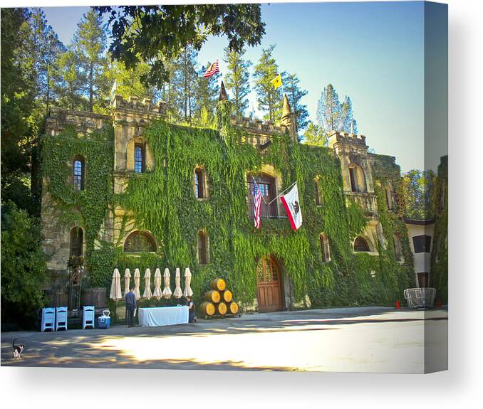 Chateau-montelena Canvas Print featuring the photograph Chateau Montelena Facade by Joyce Dickens