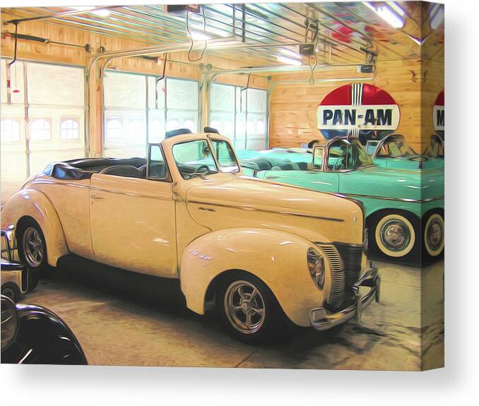 Classic Cars Canvas Print featuring the digital art Chevy's and Fords by Rick Wicker