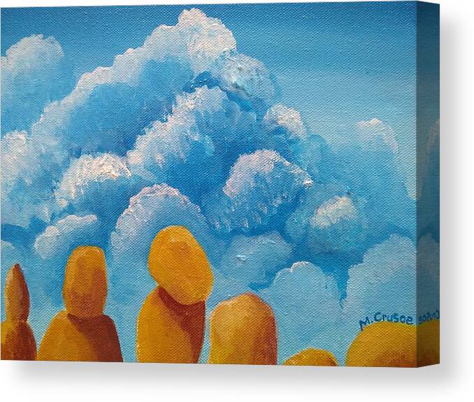 Chiracahua Canvas Print featuring the painting Chricahua Clouds by Margaret Crusoe
