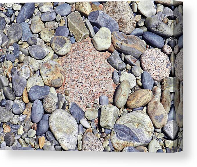 Pink Granite Canvas Print featuring the photograph Circle of Rocks from Acadia National Park, Maine by Lise Winne