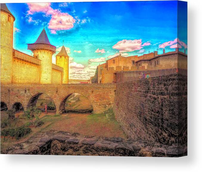 Cite De Carcassone Canvas Print featuring the photograph Cite de Carcassonne by Bearj B Photo Art