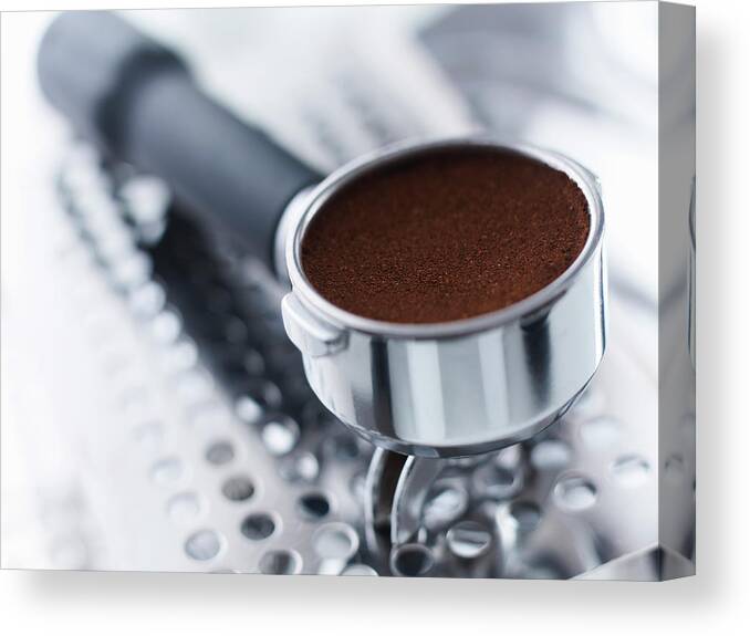 Machinery Canvas Print featuring the photograph Close Up Of Ground Espresso In by Adam Gault