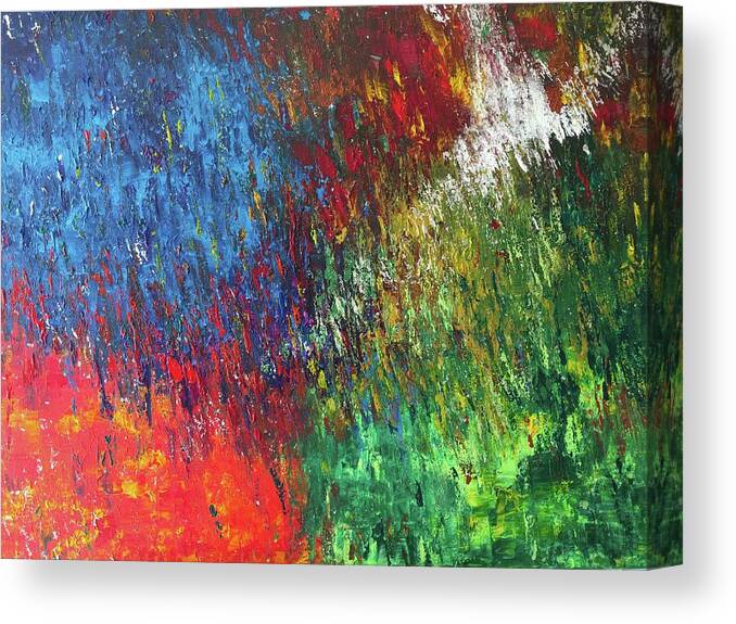Abstract Canvas Print featuring the painting Kite Day at the Presidio by Raji Musinipally