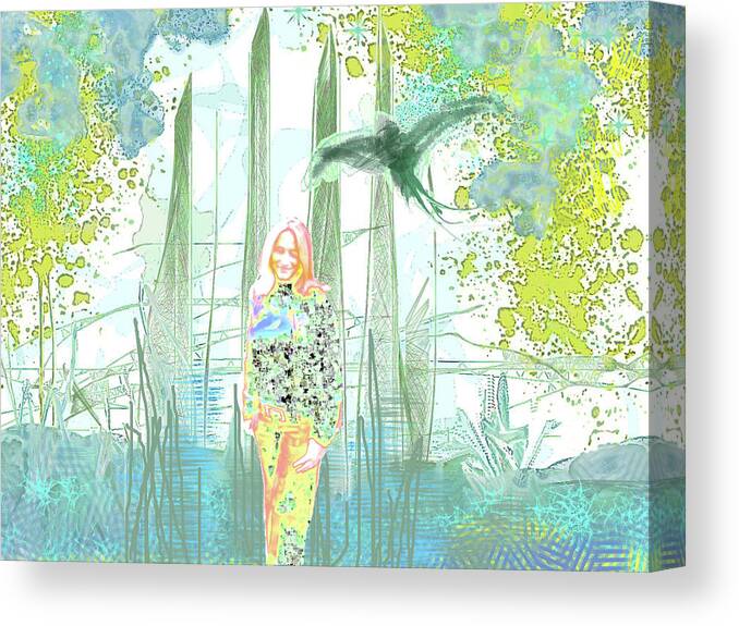 Sea Canvas Print featuring the digital art Company by Alexandra Vusir