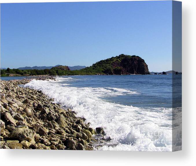 Coral Barrier In St. Thomas Canvas Print featuring the photograph Coral Barrier In St. Thomas by Barbra Telfer
