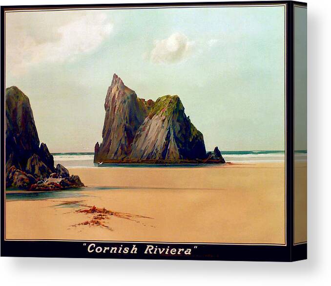 Cornwall Canvas Print featuring the digital art Cornish Riviera by Long Shot