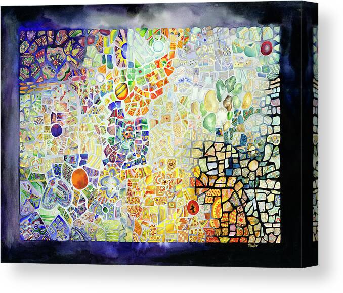 Costa Rican Mosaic Canvas Print featuring the painting Costa Rican Mosaic by Charlsie Kelly