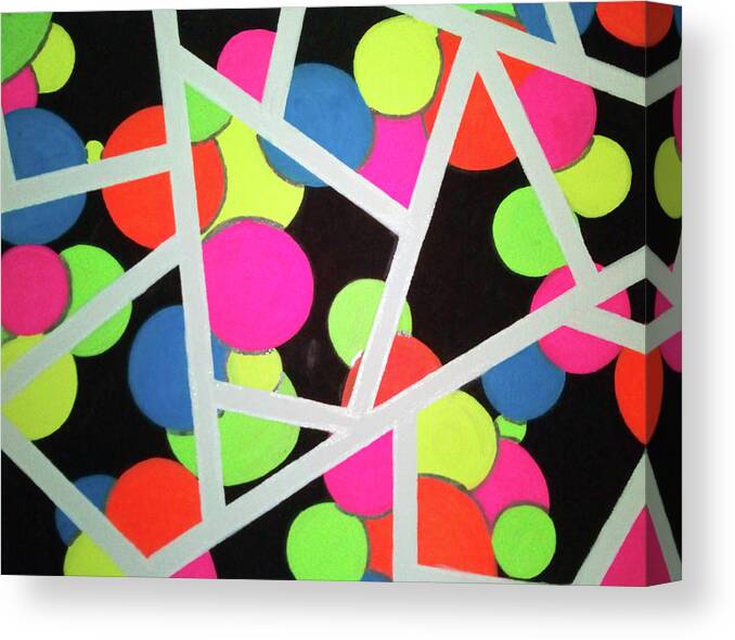 Neon Canvas Print featuring the painting Cracked Gumball Machine by Eseret Art