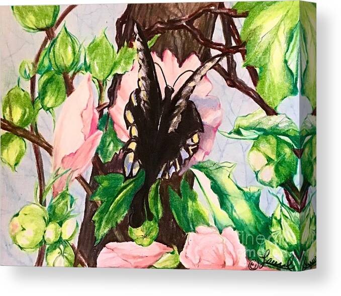 Butterfly Canvas Print featuring the painting Dalliance by Laurel Adams