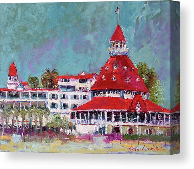 Beach Club House Delaware Canvas Print featuring the painting Delaware by Richard Wallich