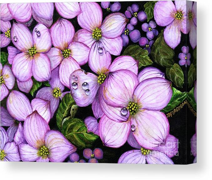 Dogwood Canvas Print featuring the painting Dogwood by Jeanette Ferguson