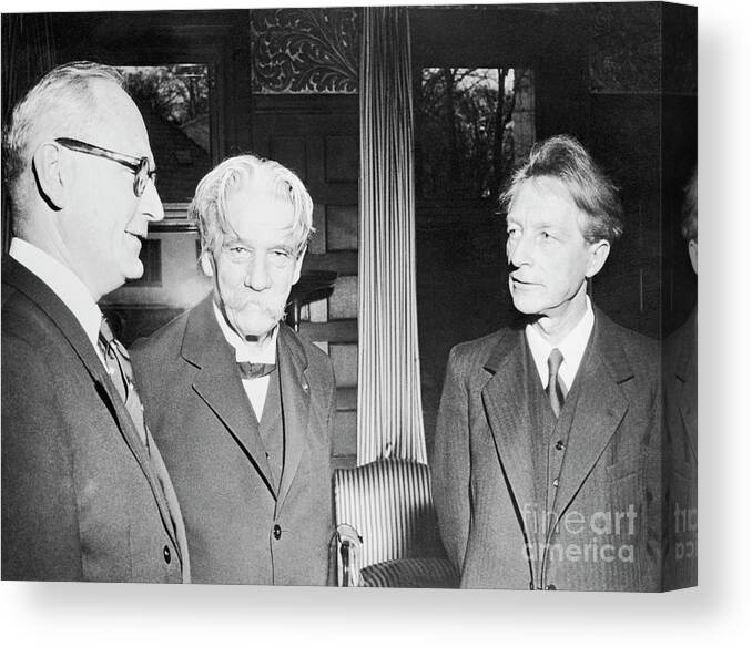 French Embassy Canvas Print featuring the photograph Dr. Albert Schweitzer Delivering by Bettmann