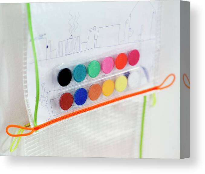 Drawing And Colorful Water Color Paint Set In Plastic Shrink Wrap Canvas  Print / Canvas Art by Per Magnus Persson - Fine Art America