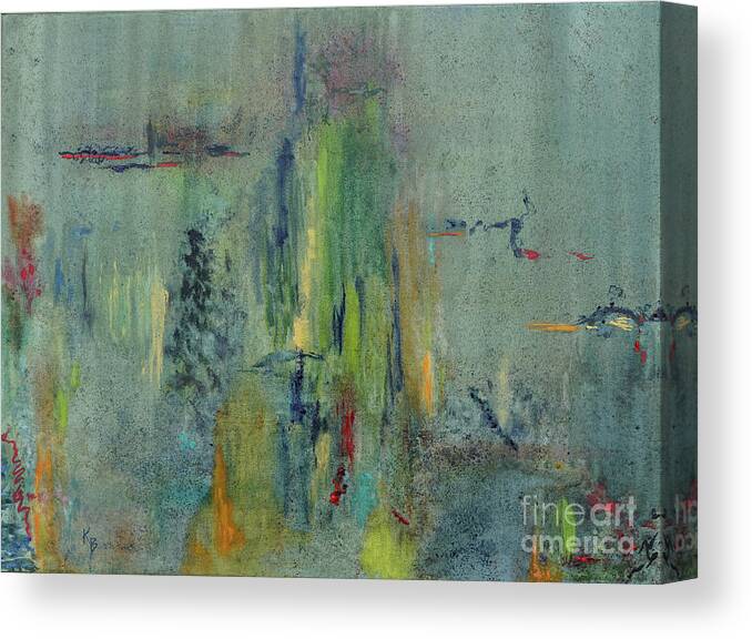 Abstract Canvas Print featuring the painting Dreaming #1 by Karen Fleschler