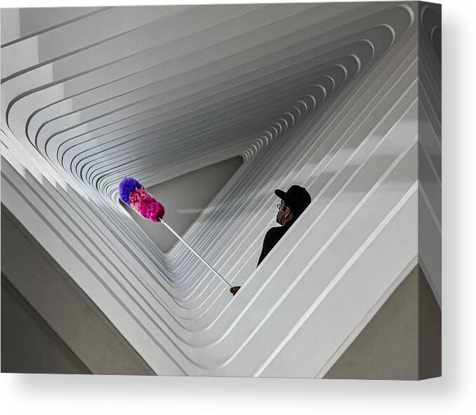 Shapes Canvas Print featuring the photograph Dusting The Architecture, Milwaukee Art Museum by Andrew Beavis