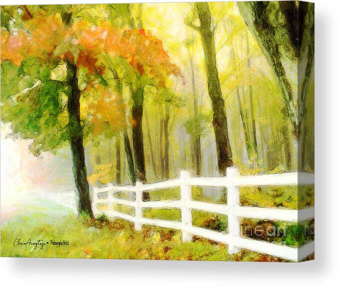 Autumn Canvas Print featuring the digital art Early Autumn morning by Chris Armytage