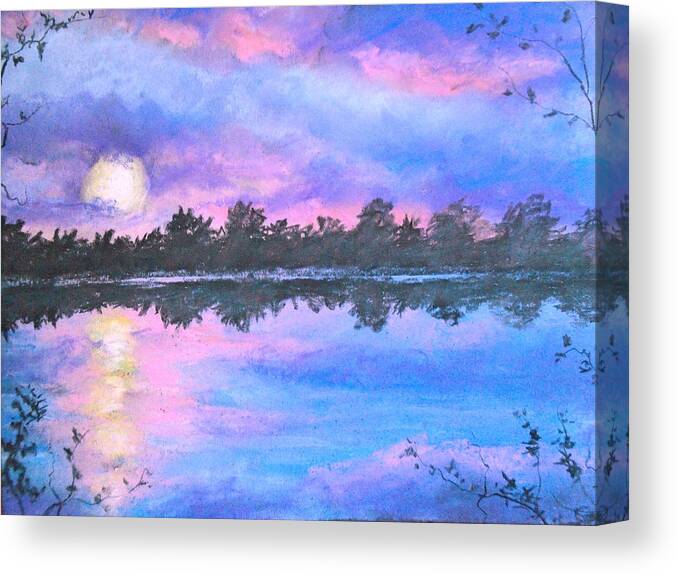 Sunset Canvas Print featuring the drawing Euphoric Dreams by Jen Shearer