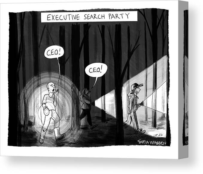 Executive Search Party Executive Canvas Print featuring the drawing Executive Search Party by Sofia Warren