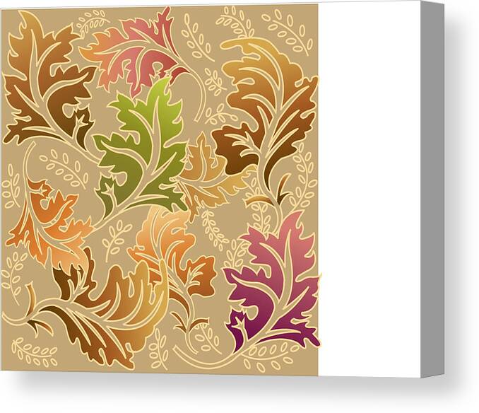 Stripes Canvas Print featuring the digital art Fall Flower V by Julie Goonan
