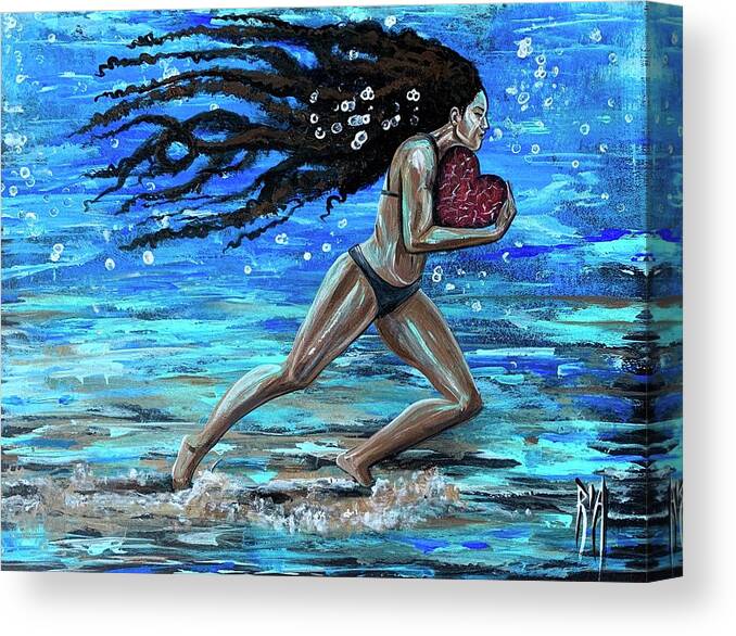 Runner Canvas Print featuring the painting Fight the fine fight of the faith by Artist RiA
