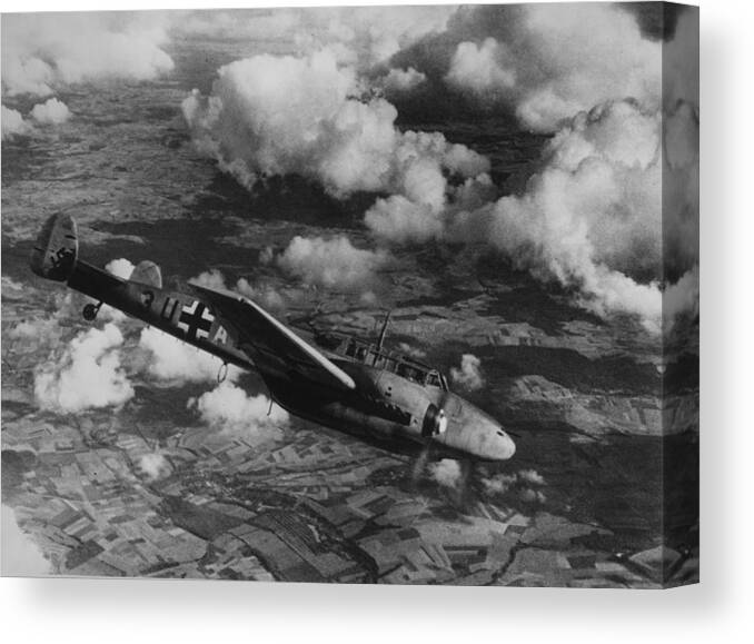 Military Airplane Canvas Print featuring the photograph Fighter Plane by Hulton Archive
