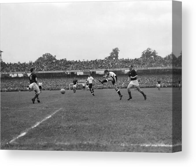 1950-1959 Canvas Print featuring the photograph Final Of The Football World Cup In Bern by Keystone-france