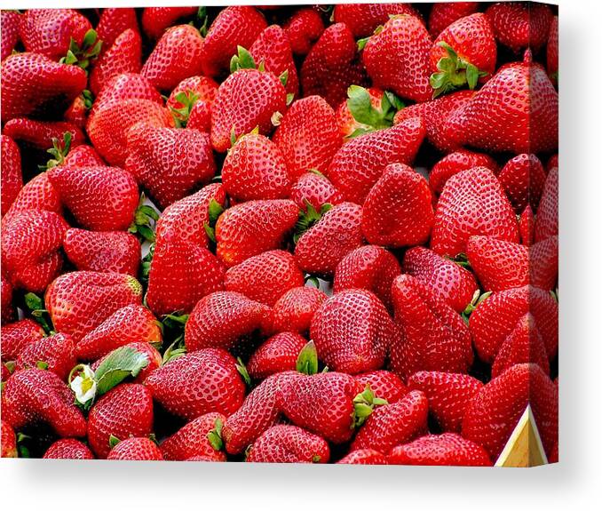 Food Canvas Print featuring the photograph Fraises by Top Wallpapers