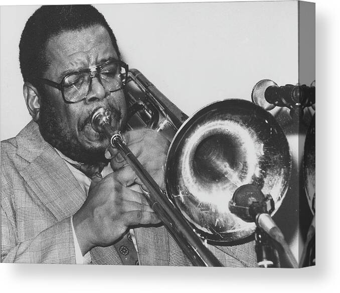 Music Canvas Print featuring the photograph Fred Wesley Camden Jazz Cafe 1995 by Martyn Goodacre