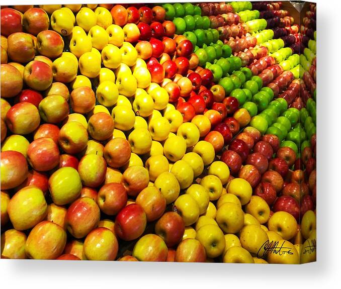 Apple Canvas Print featuring the photograph Fresh Apples by Chris Montcalmo