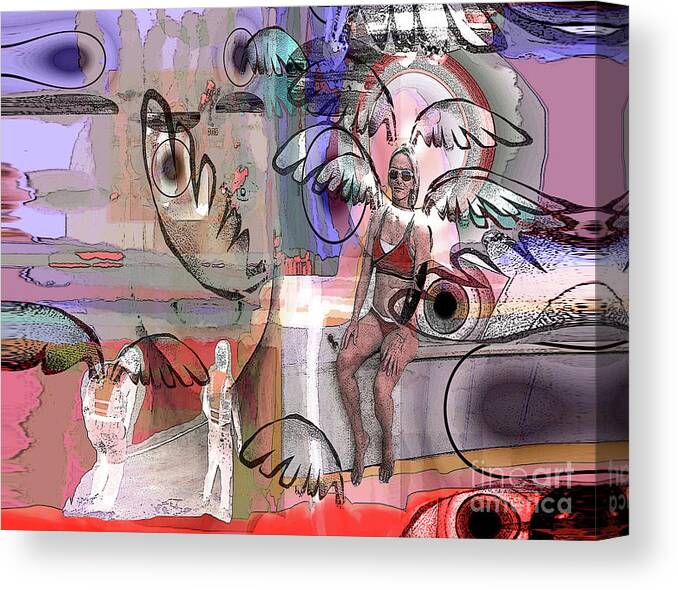 Angel Canvas Print featuring the digital art Gathering of Forces by Alexandra Vusir
